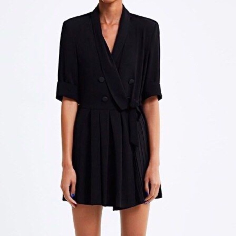 Zara Pleated Blazer Jumpsuit